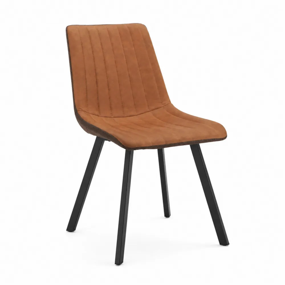 Chaise en tissu polyester avec pieds en métal noir