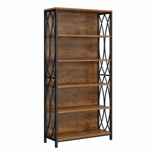 Étagère en bois et métal à 5 niveaux Brun/Noir
